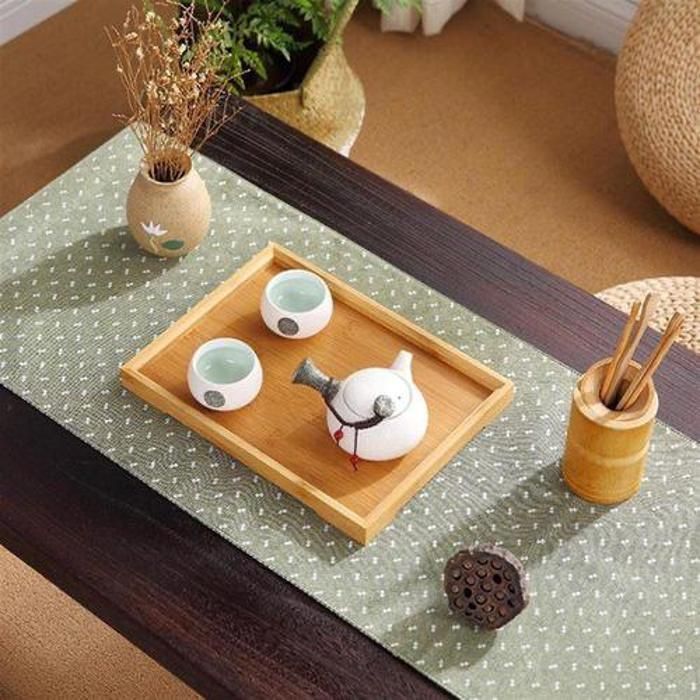 Image de Plateau en Bambou - Noname - Rectangulaire - Beige - 41x29 cm et 44x32 cm - Set de 2 - Unbranded