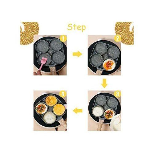 Image de Poêle à Crêpes 4 Trous – Mini Poêle Antiadhésive