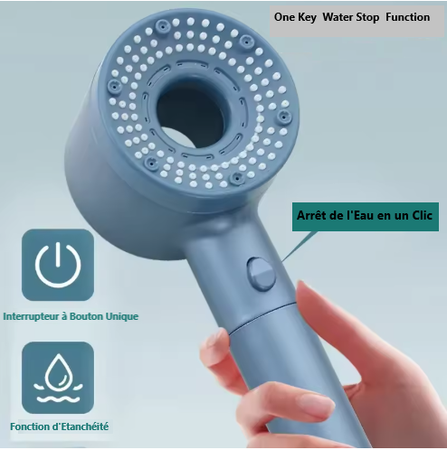 Image de Pommeau De Douche Haute Pression, 5 Modes avec Filtre Portable