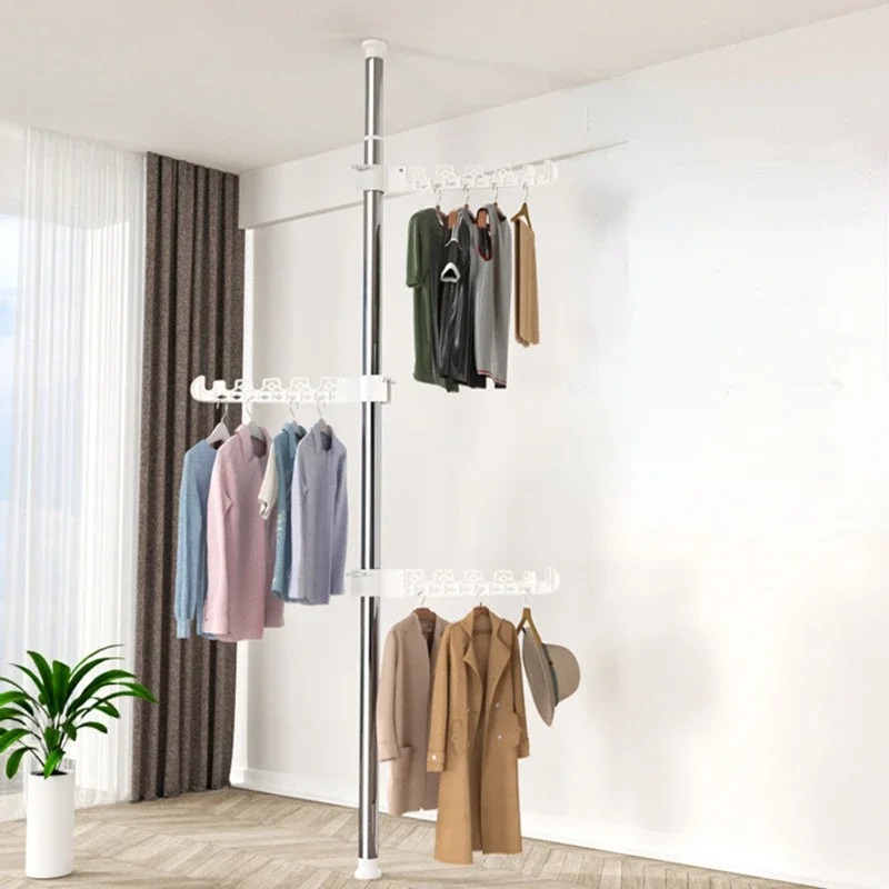 Image de Porte-Manteau Portable Réglable avec Crochets Rotatifs - Intérieur/Extérieur - Unbranded