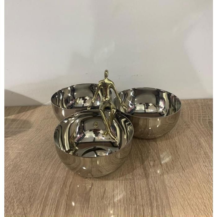 Présentoir décoratif - Luxe - Inox 18 crt - 3 compartiments - Accessoires de cuisine