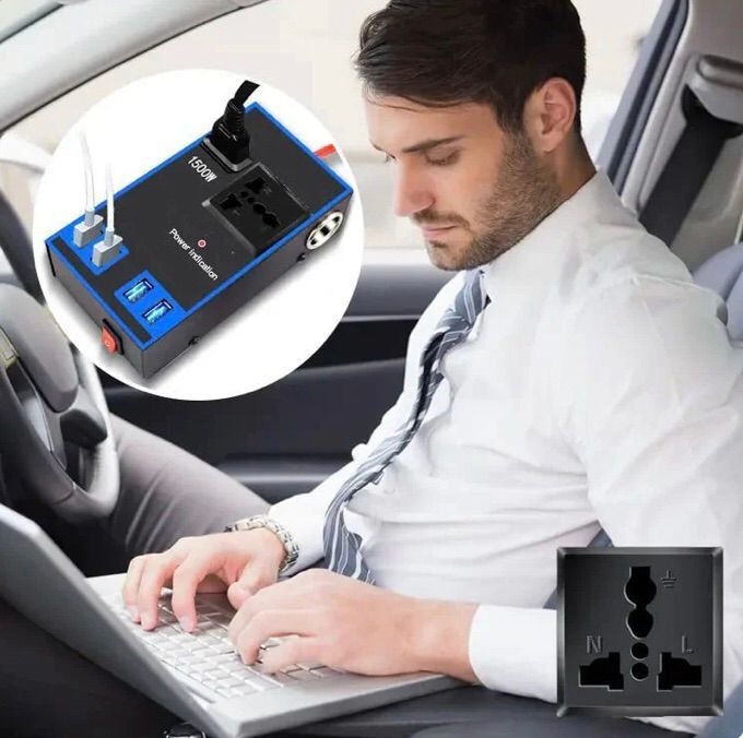 Image de Prise 1500w de voiture et quatre tête USB 12 V - Unbranded