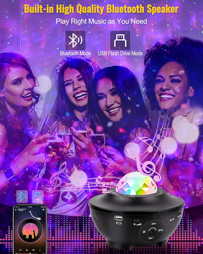 Image de Projecteur galaxy led mp3 - Unbranded