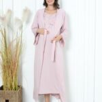 Image de Pyjama grossesse et allaitement long avec peignoir - L - Unbranded