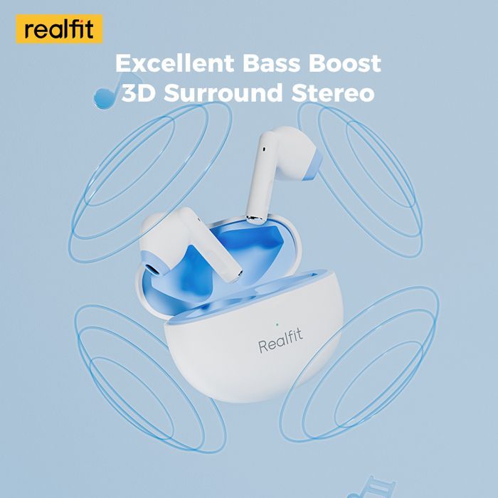 Image de Realfit F2 Bluetooth écouteur excellente qualité HIFI TWS sans fil couleur Blanc - Unbranded