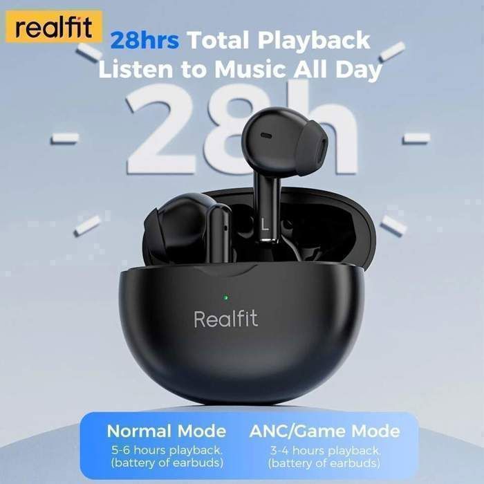 Image de Realfit F2 Pro ANC suppression Active du bruit Bluetooth couleur Bleu - Unbranded