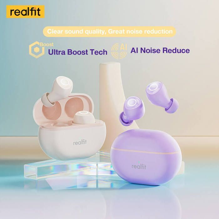 Realfit F4 Mini ANC Bluetooth écouteurs 40dB suppression Active du bruit Couleur Beige