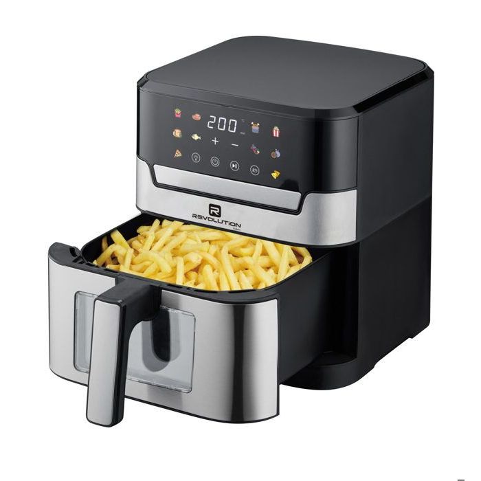 REVOLUTION Air Fryer Digital 8L – Friteuse sans Huile 1800W – 60 Mins – 220-240V