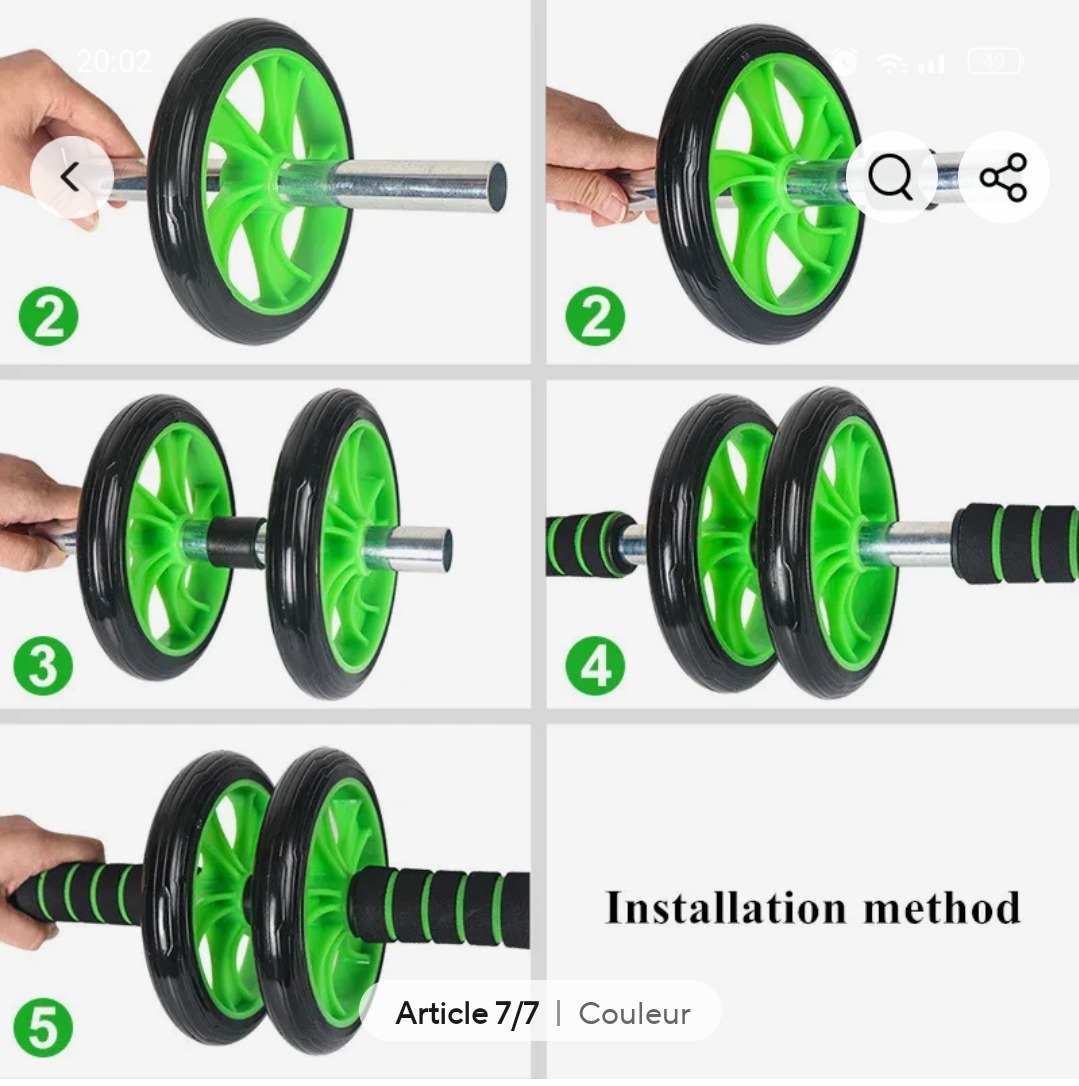 Image de Roue Abdominale 2 roue et 3 roue pour fitness عجلة البطن 2 عجلة و 3 عجلة للياقة البدنية - Unbranded
