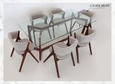 Image de Salle à manger ronde 130cm et 6 chaises - Unbranded