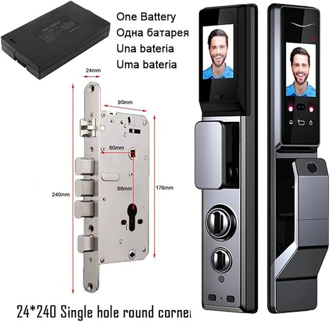 Image de Serrure de porte intelligente à reconnaissance faciale avec caméra Wifi APP Tuya - Unbranded