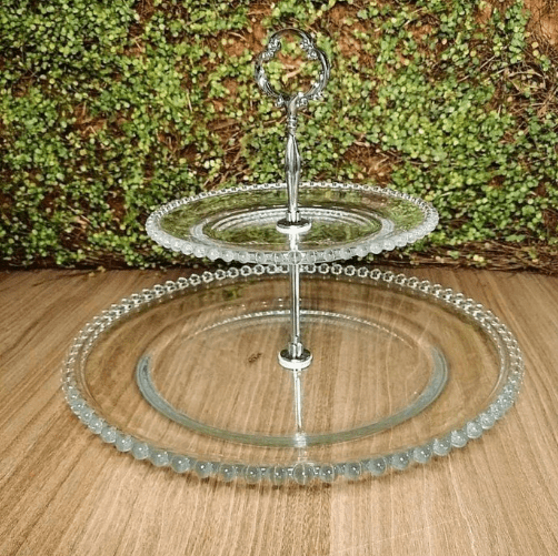 SERVITEUR EN VERRE CRISTAL 1 ER NIVEAU 31CM ET 12EME NIVEAU 9 CM