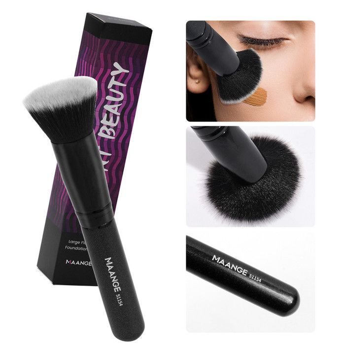 Single foundation brush-black handle black tube