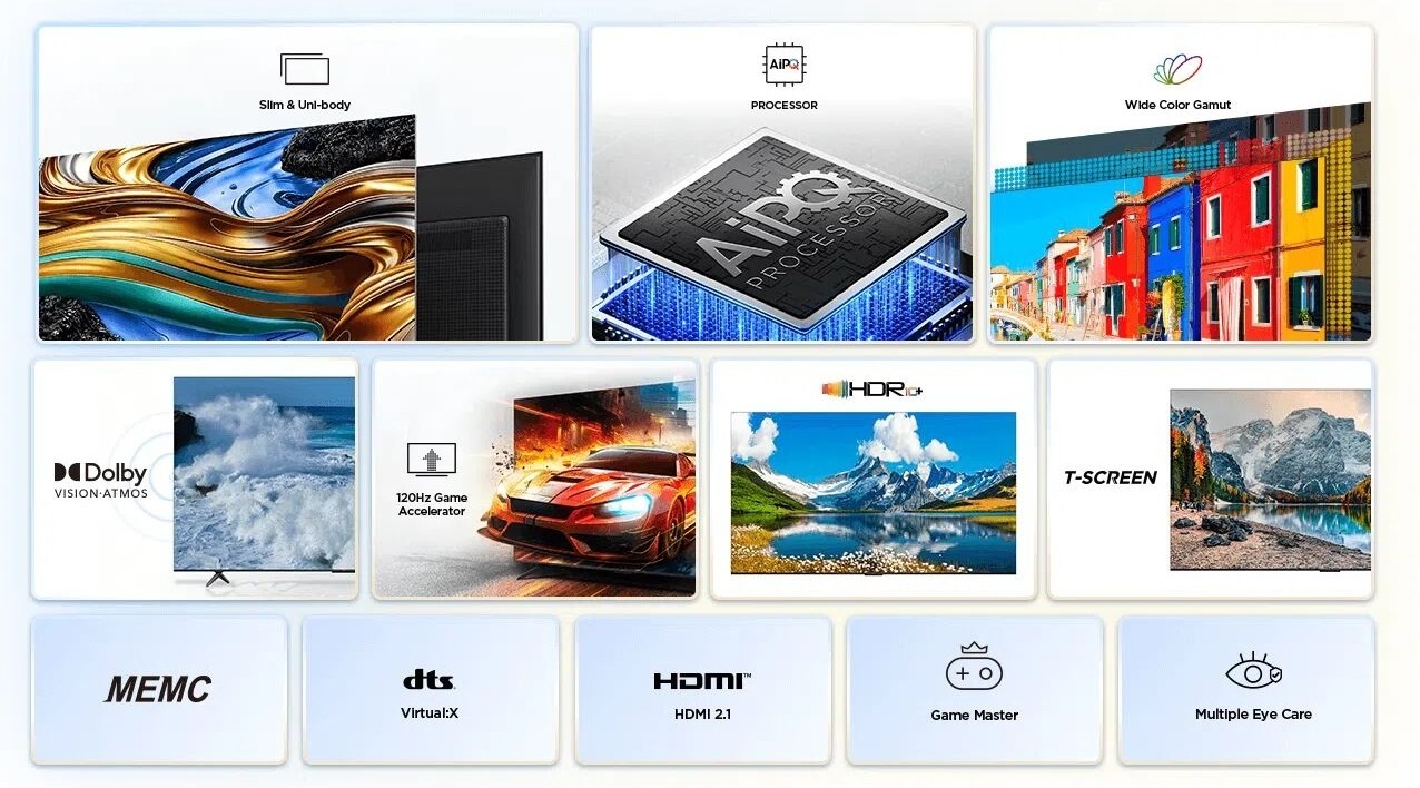 SMART TV VENEZIA 50'' Google tv 4K Recepteur integré -5G WIFI