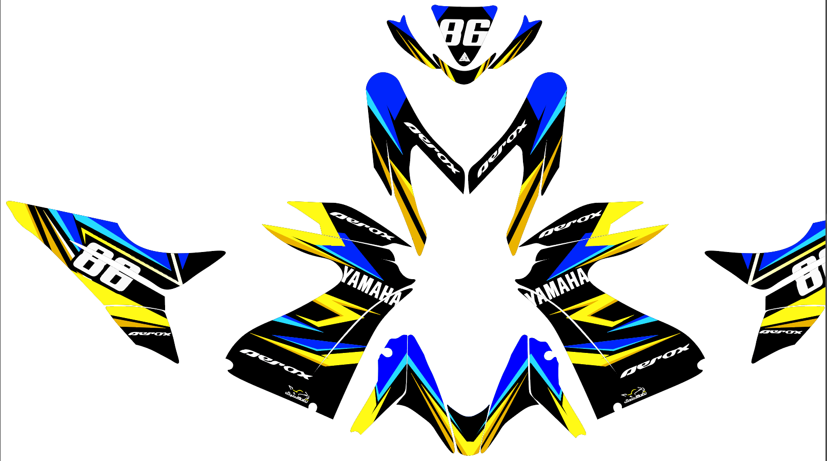 STIKERS AEROX MBK BLEU