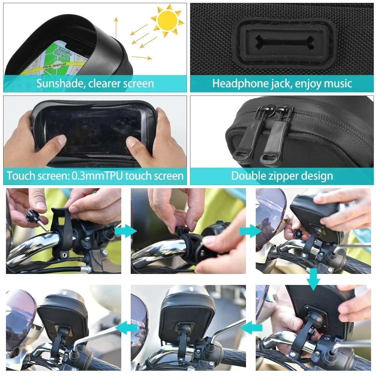 Image de Support de Téléphone pour Guidon de Moto – Pratique et Sécurisé - Unbranded