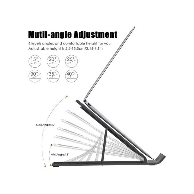 Image de Support en Aluminium Pour PC Portable Tablette iPad MacBook Bureau Pliable Solide Réglable - Unbranded