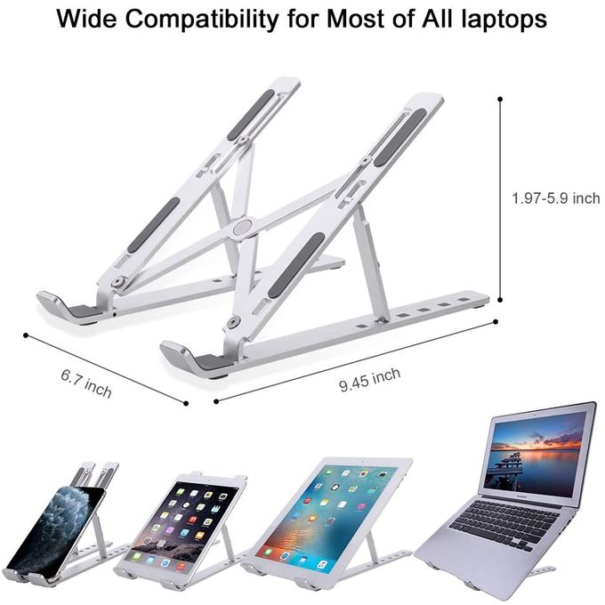 Image de Support pliable pour ordinateur Portable Mac et PC, en Aluminium, Support Antidérapant - Unbranded