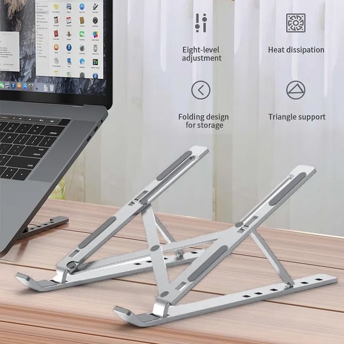Image de Support pliable pour ordinateur Portable Mac et PC, en Aluminium, Support Antidérapant - Unbranded