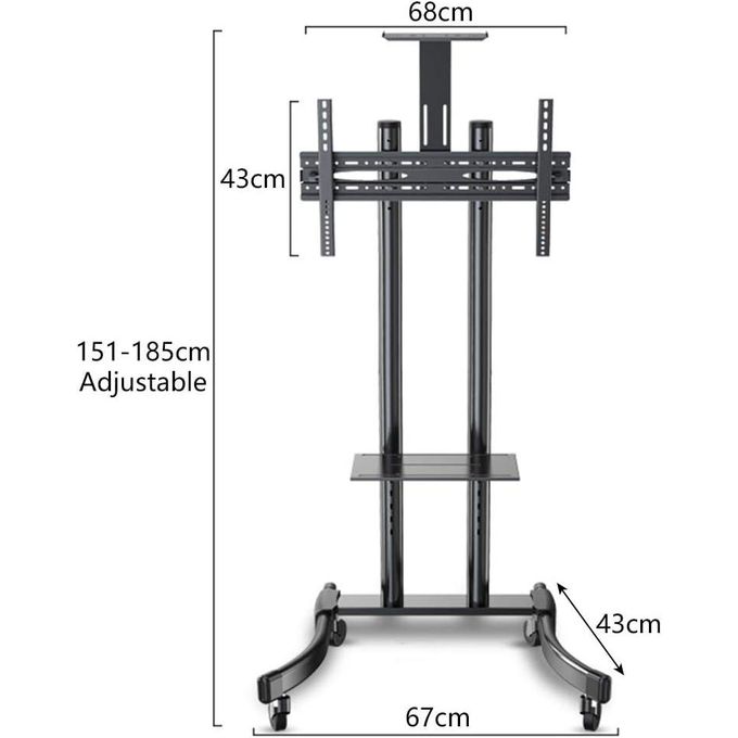 Image de Support TV sur Pied Roulant Mobile de 32" à 75" mobile adaptable haute qualité - Unbranded