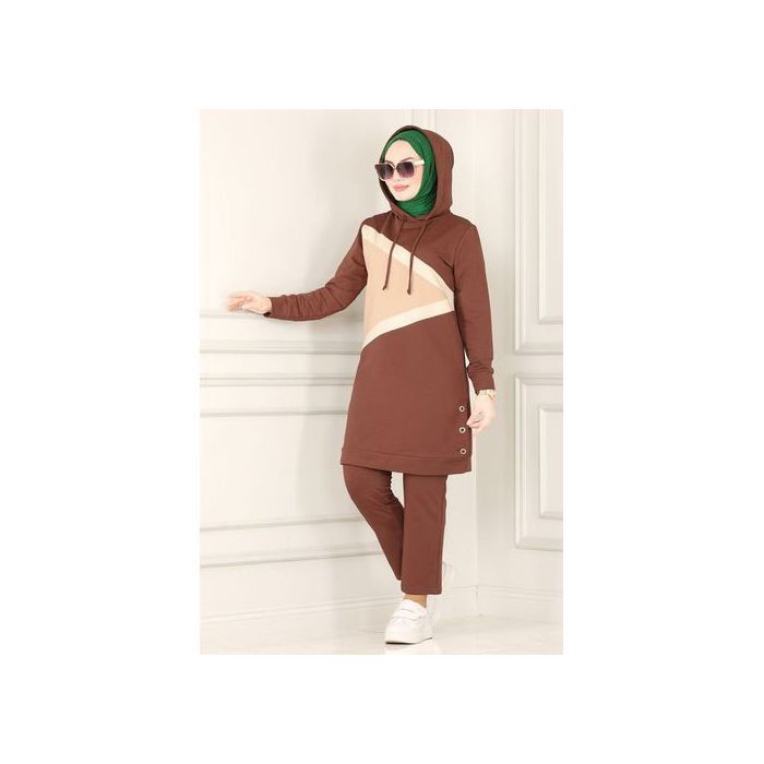 Image de Survêtement 2 Pièces Ensemble Jogging Hoodies Femmes Ref 61 - Marron - Unbranded