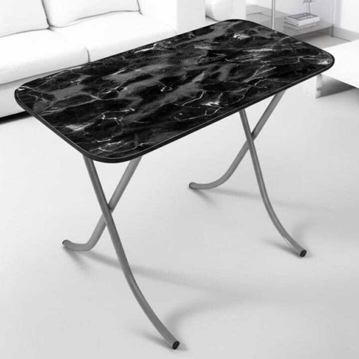 Image de Table pliante GM au design marbre noir – Élégance moderne 70/120m - Unbranded