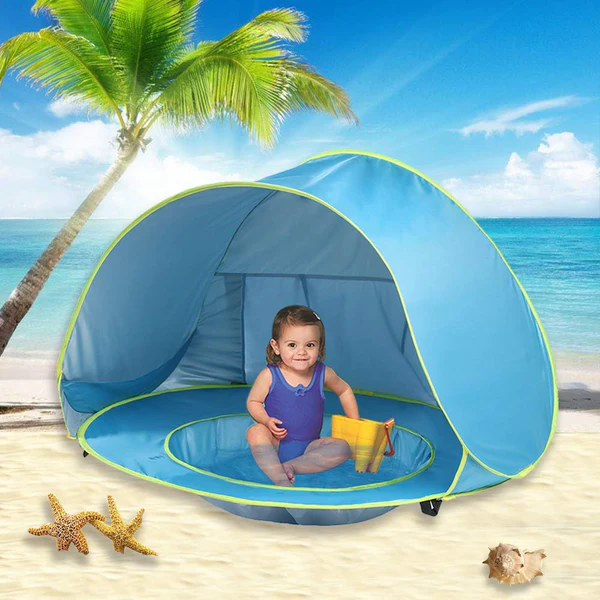 Image de Tente de Plage Extérieure pour Bébé avec Piscine et protection UV - Unbranded