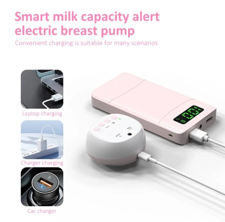 Image de Tire-lait électrique 1 pièce portable de grande capacité, 210ml, mains libres, sans BPA, avec affichage LED, 3 modes et 12 recyclables + 10 sachets de lait cadeau - Unbranded