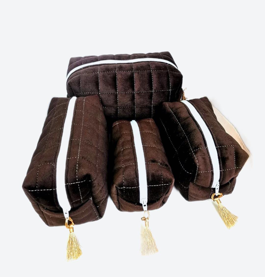 Trousse à Cosmétiques  - Marron - Tailles XL, L, et M