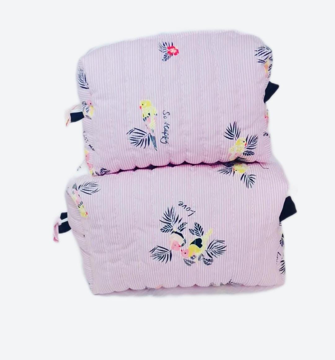 Trousse à Cosmétiques - Rose Bébé - Tailles XL et L