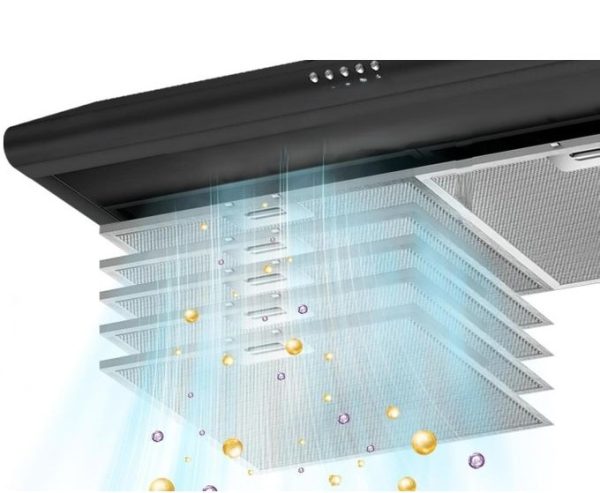 Image de Venezia Duo Pack de cuisson, Plaque de cuisson noir en verre - l Hotte Aspirante Sous Meuble Noir 60cm - Double Filtration - Unbranded