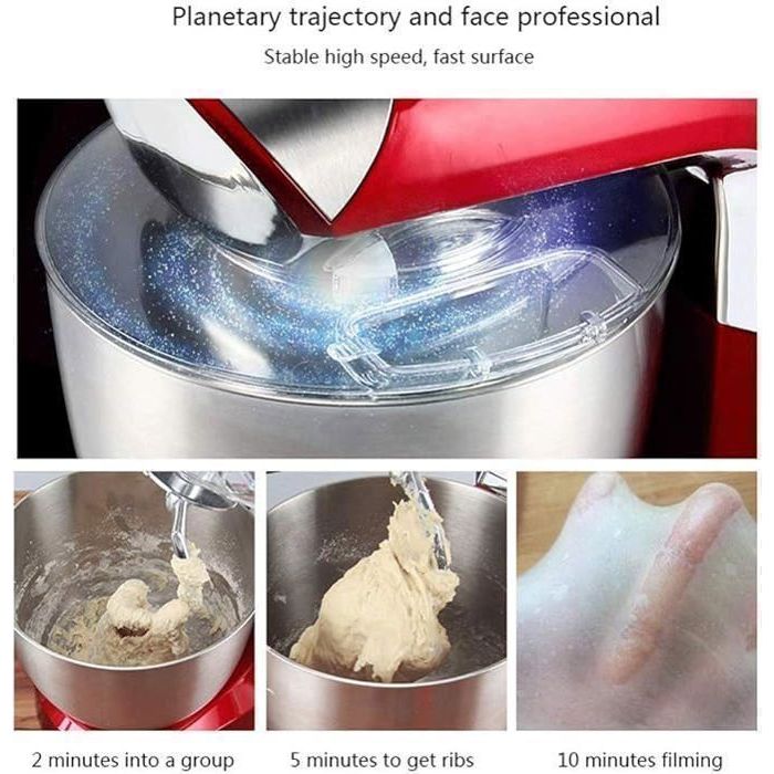 Image de Venezia Robot Pétrin Pâtissier - 7L - Multifonctions - ROUGE - 1000W - Unbranded