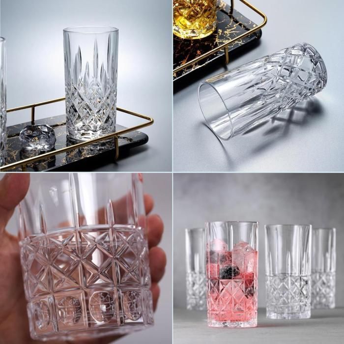 Verres à eau - Set de 6 - 280 ml - Transparent - Haute qualité
