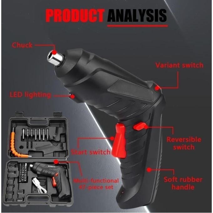 Visseuse Électrique 47 en 1 - Tournevis sans Fil Pratique