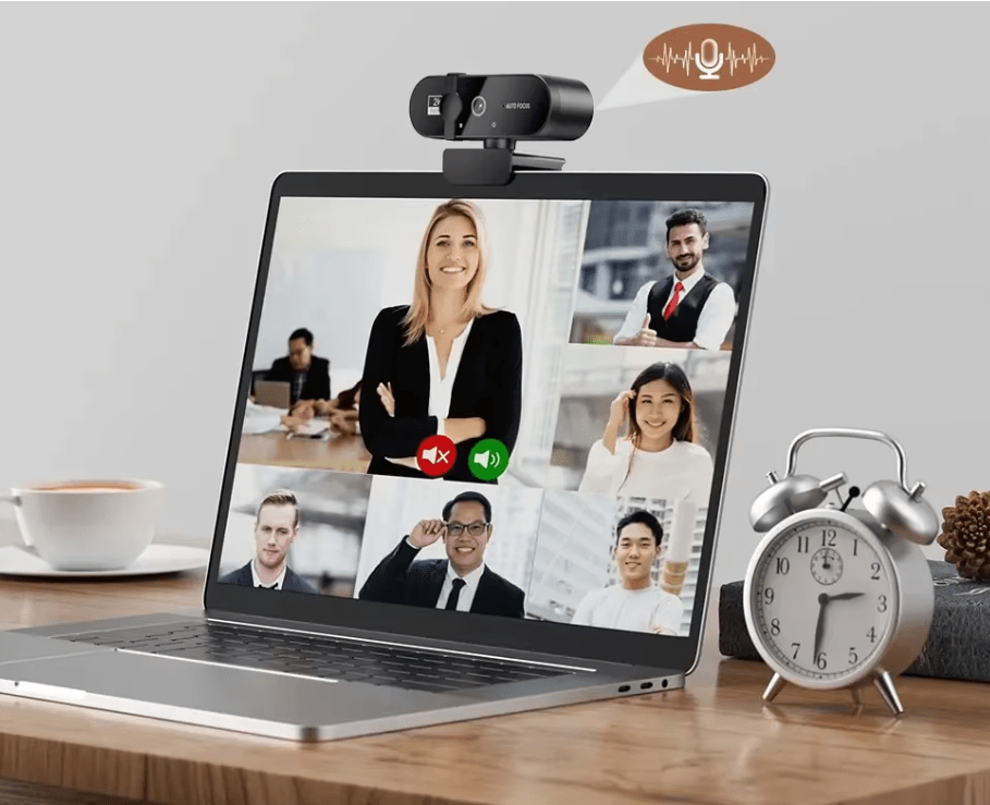 Image de Webcam 1080P Microphone integre, USB, avec couvercle anti-espion - Unbranded