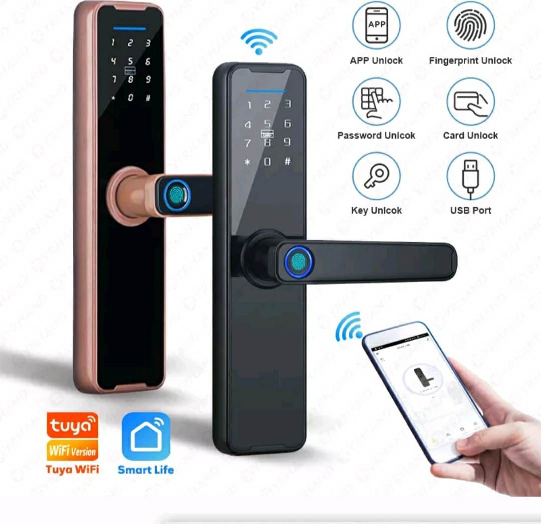 X5 Serrure Électronique Wifi Serrure De Porte Intelligente Verrouillage D'empreintes Digitales Mot De Passe IC Carte Clé USB Charge pour La Maison Intelligente app tuya