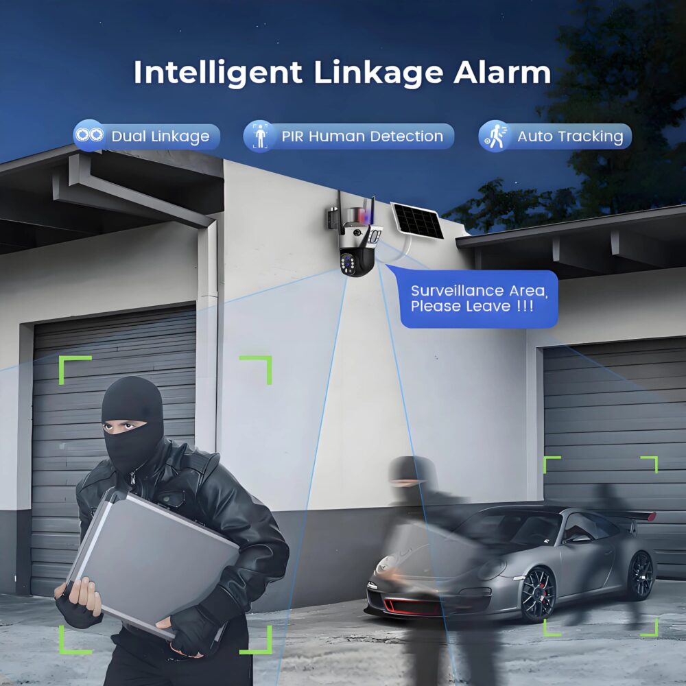 ZOOM x10 12Megapixel 4G كاميرا مراقبة بالطاقة الشمسية