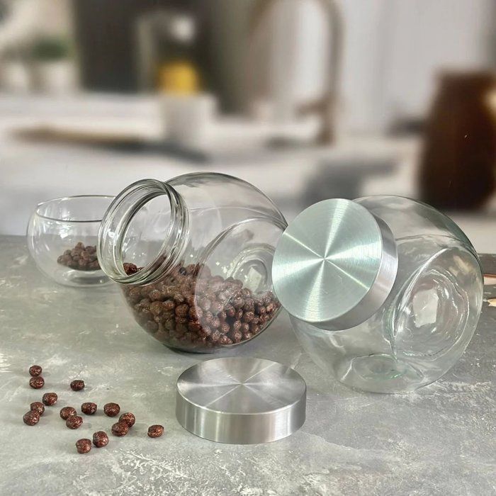 3 Pots Conservation 250ML Chacune Verre Bocaux Jar avec Acier Inoxydable