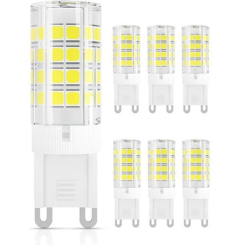 6 AmpouleS LED G9 5W, Équivalent 50W Ampoules Halogènes, Blanc froid 6500K