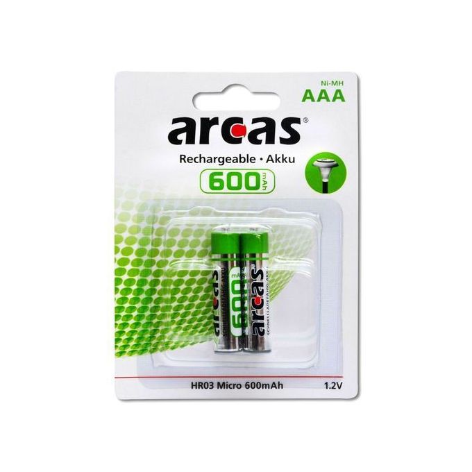 Arcas 2 Batterie Piles rechargeable/accu / AAA Ni-MH/ 600 mAh sous blister