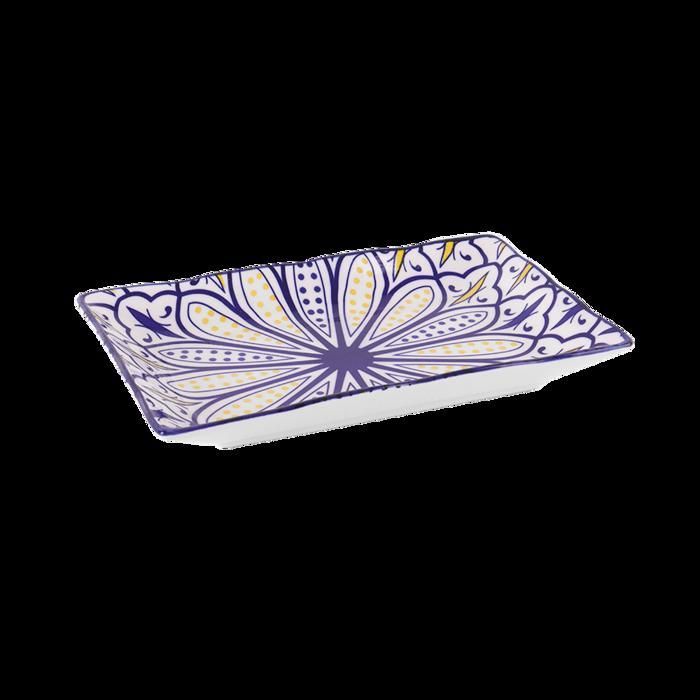 Assiettes  - Rectangulaire - Bleu - 25cm x 12cm - Lot de 2 pièces