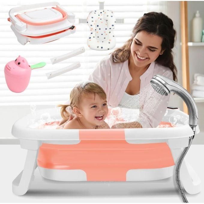 Baignoire Pliable Bébé avec Thermomètre à eau, Coussin