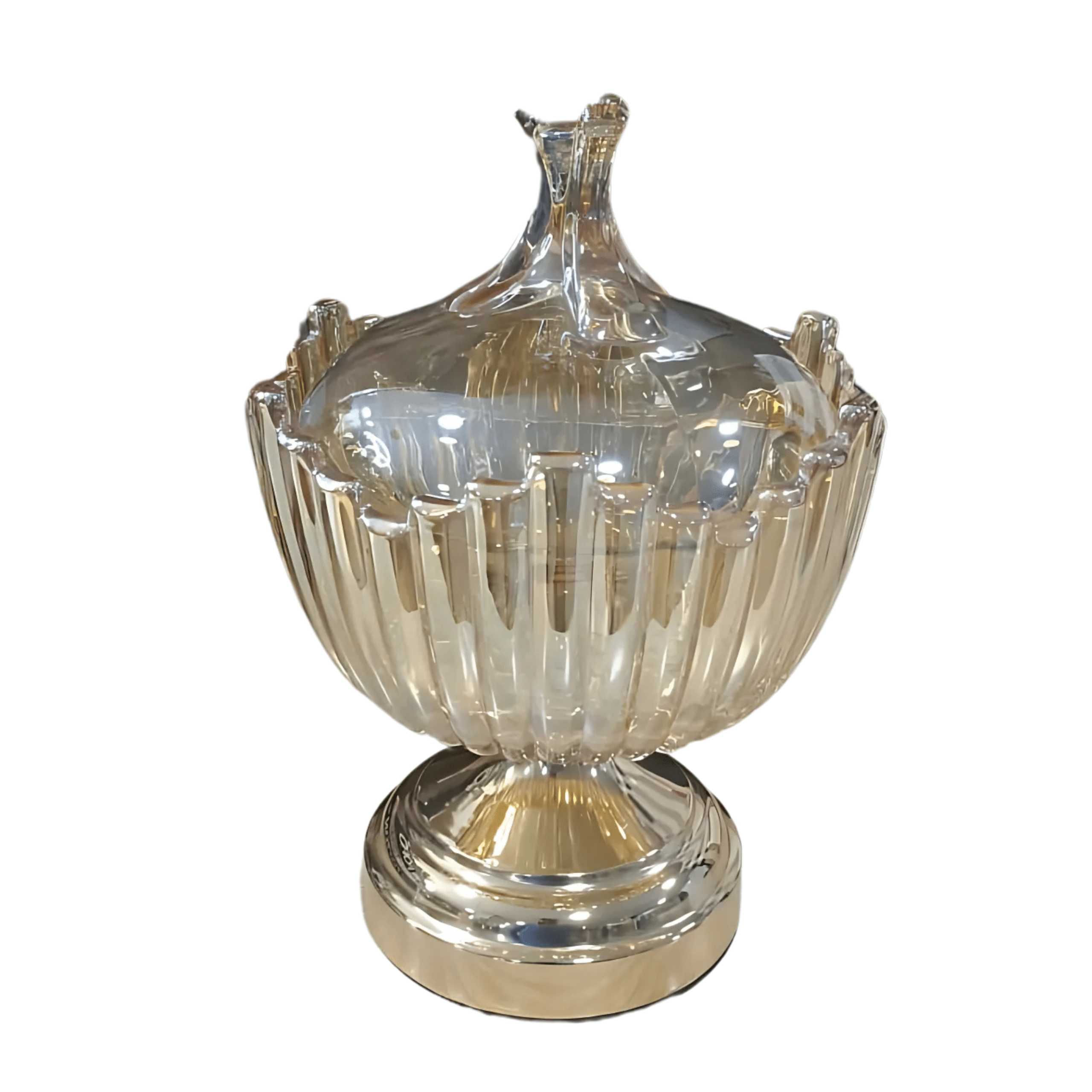 Bocal à Bonbons en Verre de Cristal Doré