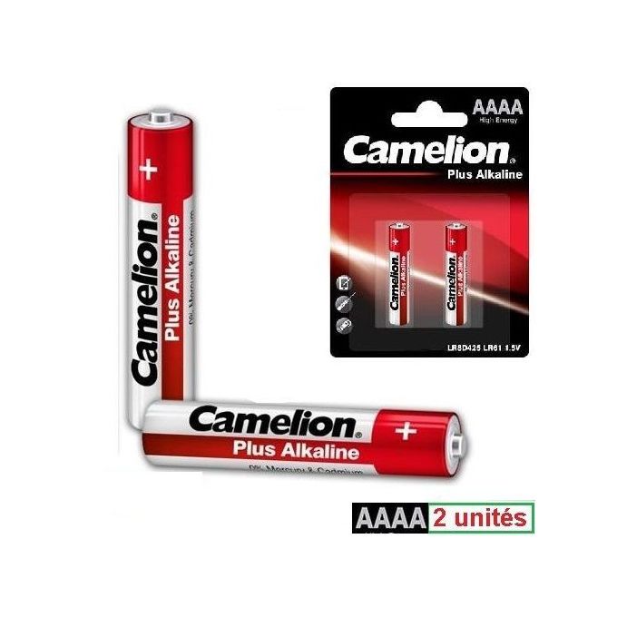 Camelion 2 Piles Alcaline AAAA - Plus Alcaline 4A- LR8, LR61 LR8D425 // Blister 2