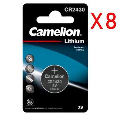 Camelion 8 Pile Battery bouton lithium 3v cr2430 max (x2)