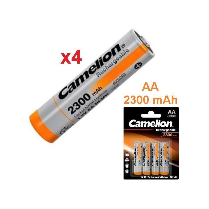 Camelion Blister de 4 Piles Rechargeables Capacité 2300 mAh // Pile AA NiMH