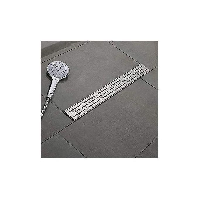 Caniveau de douche - En acier inoxydable - Avec siphon - 50cm