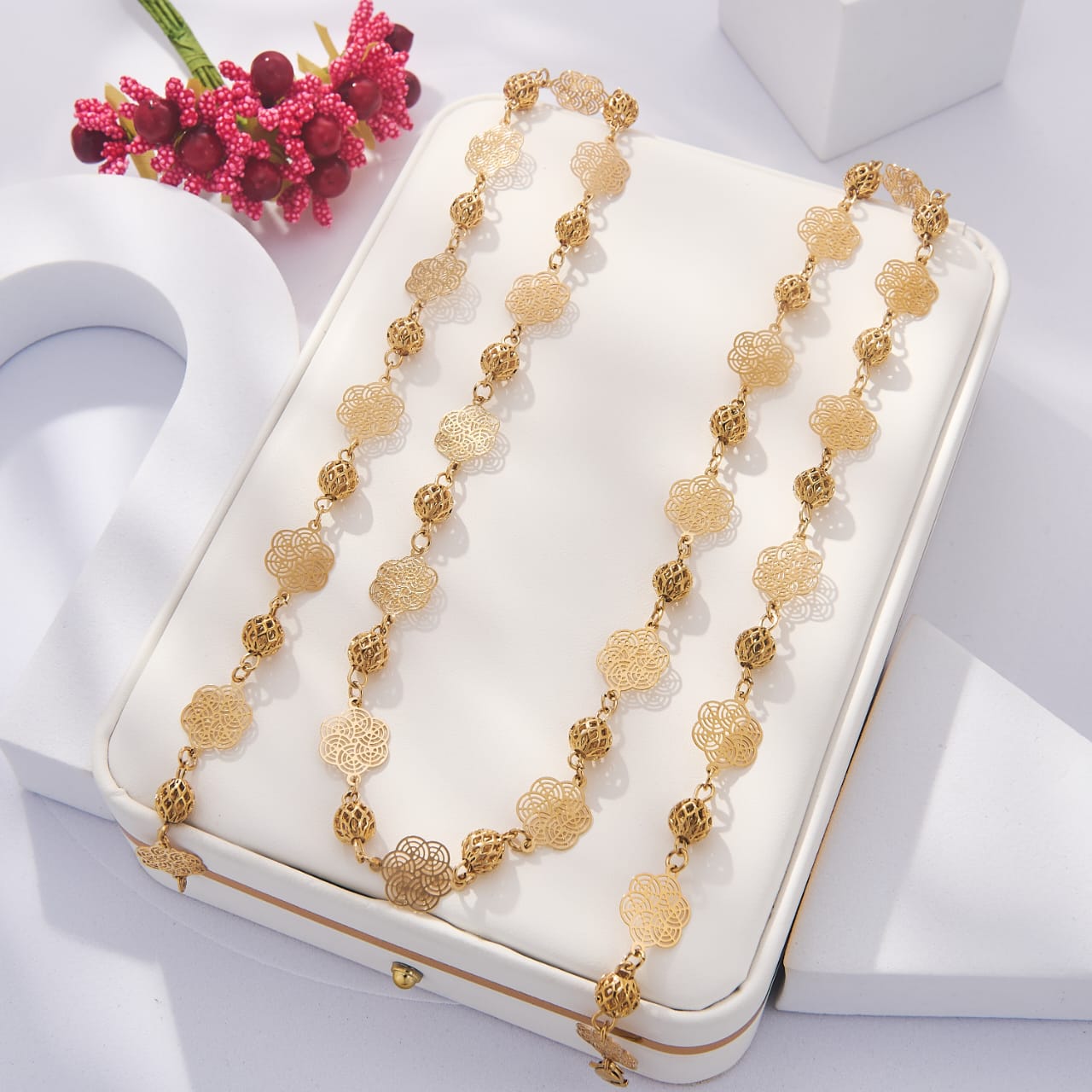 Collier en Acier Inoxydable Doré