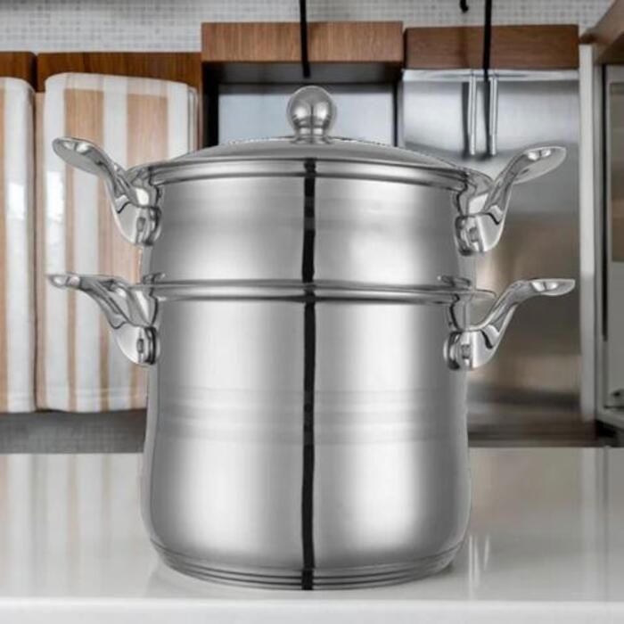 Couscoussier en inox 8 litres avec couvercle en inox très haute qualité