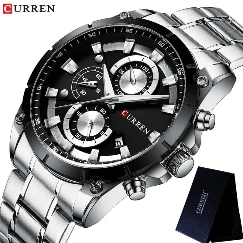 Curren Montre chronographe étanche en acier inoxydable pour homme